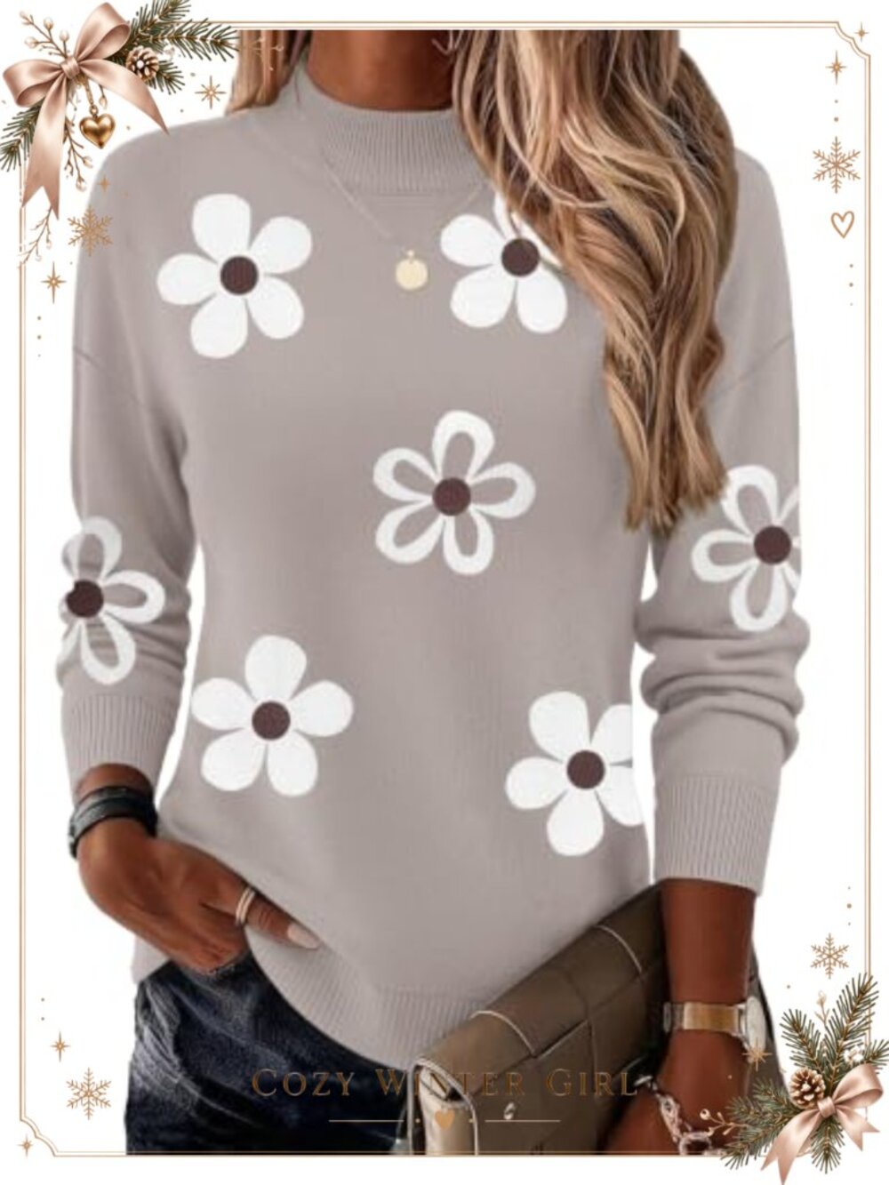 Mock Turtleneck Sweater Long Sleeve Lightweight Pullover Fall